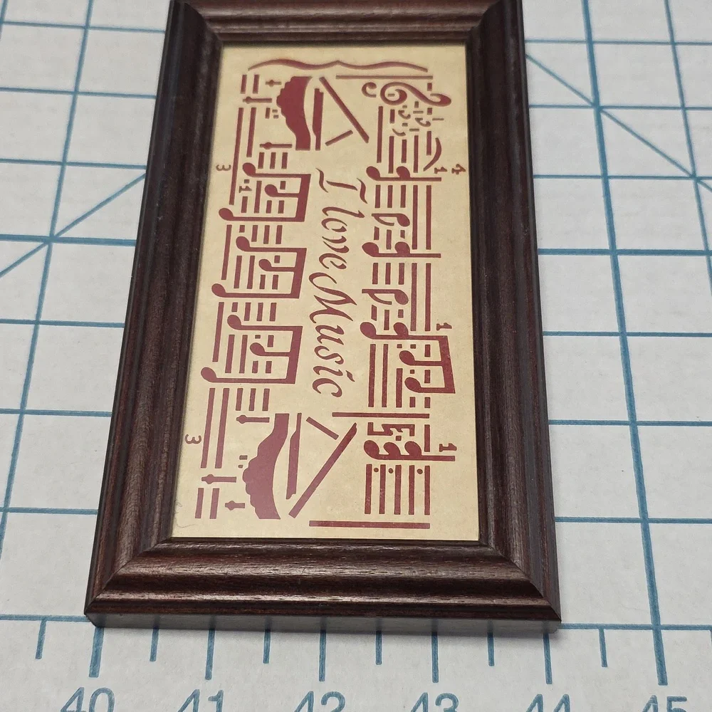 Designs with Scissors Regina Walters Scissor Cuts Framed Art, I Love Music, 1996